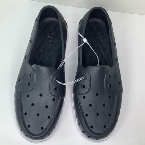 NWOT! Sperry Float Boat Black/White Rubber Women’s Slip On Shoes Sz 9M - Picture 5 of 10